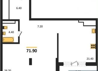 Продаю 1-ком. квартиру, 71.9 м2, Воронежская область