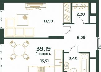 Продажа 1-ком. квартиры, 39.2 м2, Хабаровск