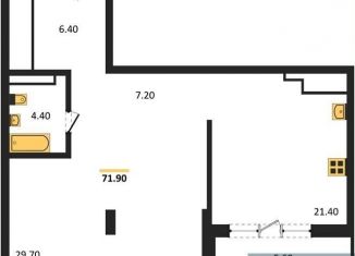 Продается однокомнатная квартира, 71.9 м2, Воронежская область