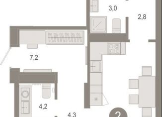 Продается 2-комнатная квартира, 68.2 м2, Тюмень