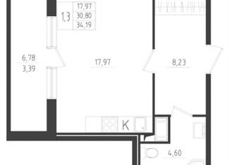 Продам квартиру студию, 30.8 м2, Санкт-Петербург, Огородная улица, 14