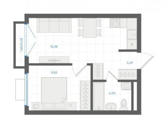 Продажа 1-ком. квартиры, 34.2 м2, Екатеринбург, Ленинский район