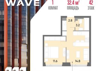 Продаю 1-ком. квартиру, 32.4 м2, Москва, метро Марьино