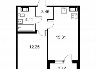 Продажа 1-комнатной квартиры, 36.5 м2, Колпино