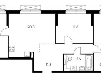 Продается 3-ком. квартира, 86.2 м2, Татарстан, жилой комплекс Сиберово, 1