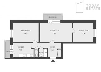 Продам 3-комнатную квартиру, 65.3 м2, Москва, Болотниковская улица, 38к1, район Зюзино