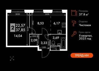 Продам 2-комнатную квартиру, 37.9 м2, Москва, метро Тропарёво, жилой комплекс Движение. Говорово, к1