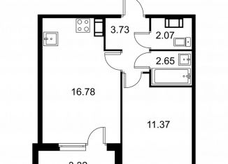 Продажа 1-комнатной квартиры, 38.3 м2, Колпино