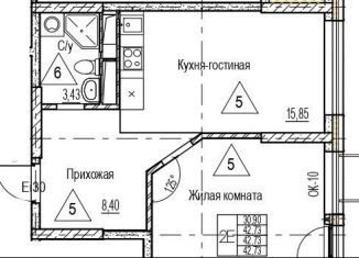 Продаю 1-ком. квартиру, 42.7 м2, Воронеж, Железнодорожный район, набережная Чуева, 7