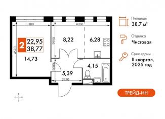 Продается 2-комнатная квартира, 38.8 м2, деревня Говорово, деревня Говорово, 1