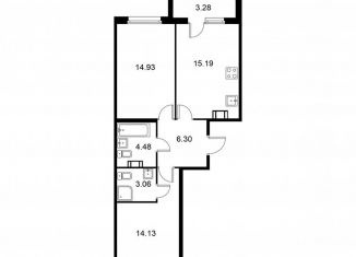 Продается 2-комнатная квартира, 59.7 м2, Колпино