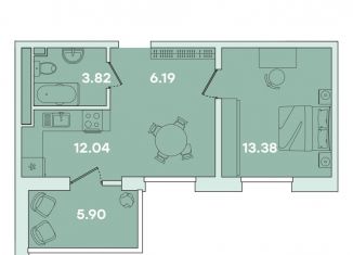 Продажа 1-комнатной квартиры, 41.3 м2, Иркутск, улица Петрова, 16