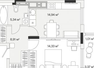 Продается однокомнатная квартира, 44.5 м2, поселок Малое Исаково