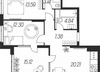 Продается 2-комнатная квартира, 76.6 м2, Тула