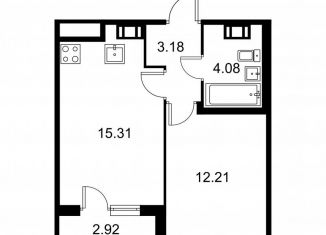 Продается однокомнатная квартира, 36.2 м2, Колпино