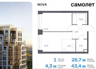 Продажа 1-ком. квартиры, 43.4 м2, Москва, район Раменки, жилой комплекс Нова, к1