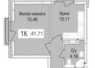 Продается однокомнатная квартира, 41.7 м2, Новосибирская область