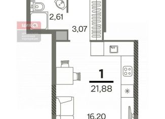 Продается квартира студия, 21.9 м2, Рязань, Октябрьский район