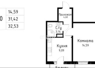 Продажа 1-комнатной квартиры, 32.5 м2, Санкт-Петербург, улица Седова, 91к2, муниципальный округ Обуховский