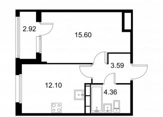 Продажа 1-ком. квартиры, 37.1 м2, Колпино