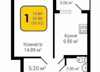 Продается 1-комнатная квартира, 35 м2, Воронеж, Московский проспект, 42/1