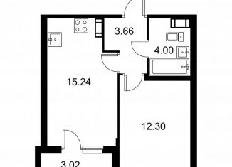 Продаю 1-ком. квартиру, 36.7 м2, Колпино