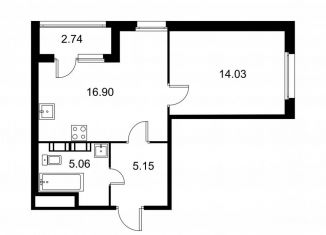 Продам 1-ком. квартиру, 42.5 м2, Колпино