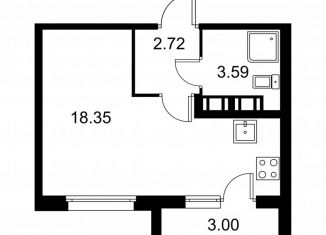 Квартира на продажу студия, 26.2 м2, Колпино