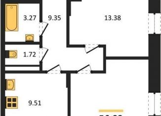 Продаю 2-ком. квартиру, 56.8 м2, Воронеж, Коминтерновский район, Электросигнальная улица, 9Ак2