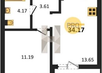 1-комнатная квартира на продажу, 34.2 м2, Калининград