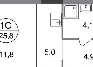 Продам квартиру студию, 25.8 м2, Москва