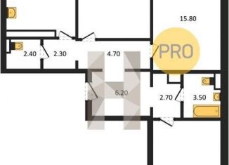 Продаю трехкомнатную квартиру, 85.9 м2, Воронеж, улица Шишкова, 140Б/16