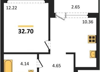 Продам однокомнатную квартиру, 32.7 м2, Воронеж