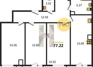 Продается 3-комнатная квартира, 77.2 м2, Ростов-на-Дону, улица 23-я Линия, 54с7, ЖК Город у Реки