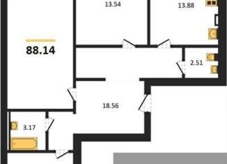 Продаю 3-ком. квартиру, 88.1 м2, Отрадненское сельское поселение