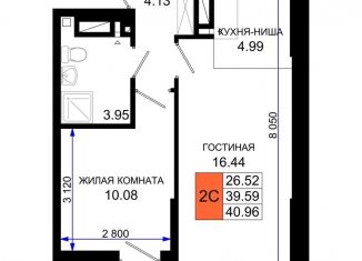 Продается двухкомнатная квартира, 41 м2, Ростов-на-Дону, Элеваторный переулок, 6/3