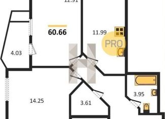 Продается 2-ком. квартира, 60.7 м2, Ростов-на-Дону, улица 23-я Линия, 54с12, ЖК Город у Реки