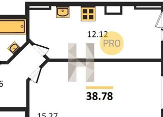 Продажа однокомнатной квартиры, 38.8 м2, Ростов-на-Дону, улица Ларина, 45с8, ЖК Сердце Ростова 2