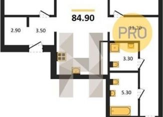 Трехкомнатная квартира на продажу, 84.9 м2, Новосибирск, метро Октябрьская