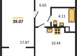 Продается однокомнатная квартира, 39.1 м2, Новосибирская область, Красногорская улица