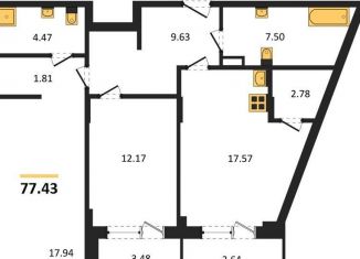 Продаю двухкомнатную квартиру, 77.4 м2, Воронеж, Электросигнальная улица, 9Ак2, Коминтерновский район