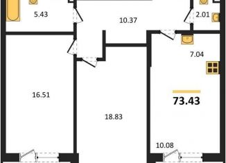 2-ком. квартира на продажу, 73.4 м2, Воронежская область