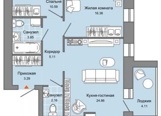 Трехкомнатная квартира на продажу, 69 м2, Ульяновск, ЖК Центрополис, жилой комплекс Центрополис, 5