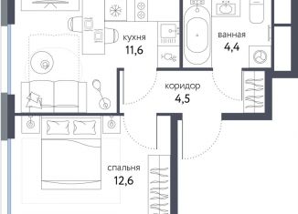 Продам однокомнатную квартиру, 33.1 м2, Москва, ЖК Сиреневый парк, Тагильская улица, 4В