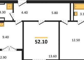 Продам двухкомнатную квартиру, 52.1 м2, Новосибирск, улица Декоративный Питомник, 8