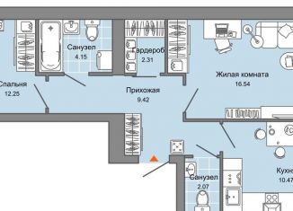 Продается 2-комнатная квартира, 59 м2, Ульяновск, жилой комплекс Центрополис, 5