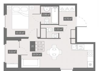 1-комнатная квартира на продажу, 40 м2, Санкт-Петербург