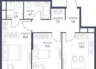 Продажа двухкомнатной квартиры, 58.8 м2, Москва, ЖК Сиреневый парк, Тагильская улица, 2к1