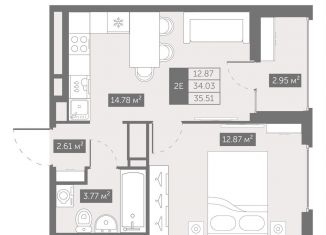 Продается 1-комнатная квартира, 35.5 м2, Санкт-Петербург