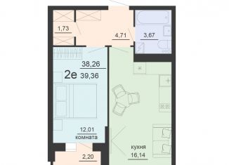 2-ком. квартира на продажу, 39.4 м2, Воронеж, Железнодорожный район